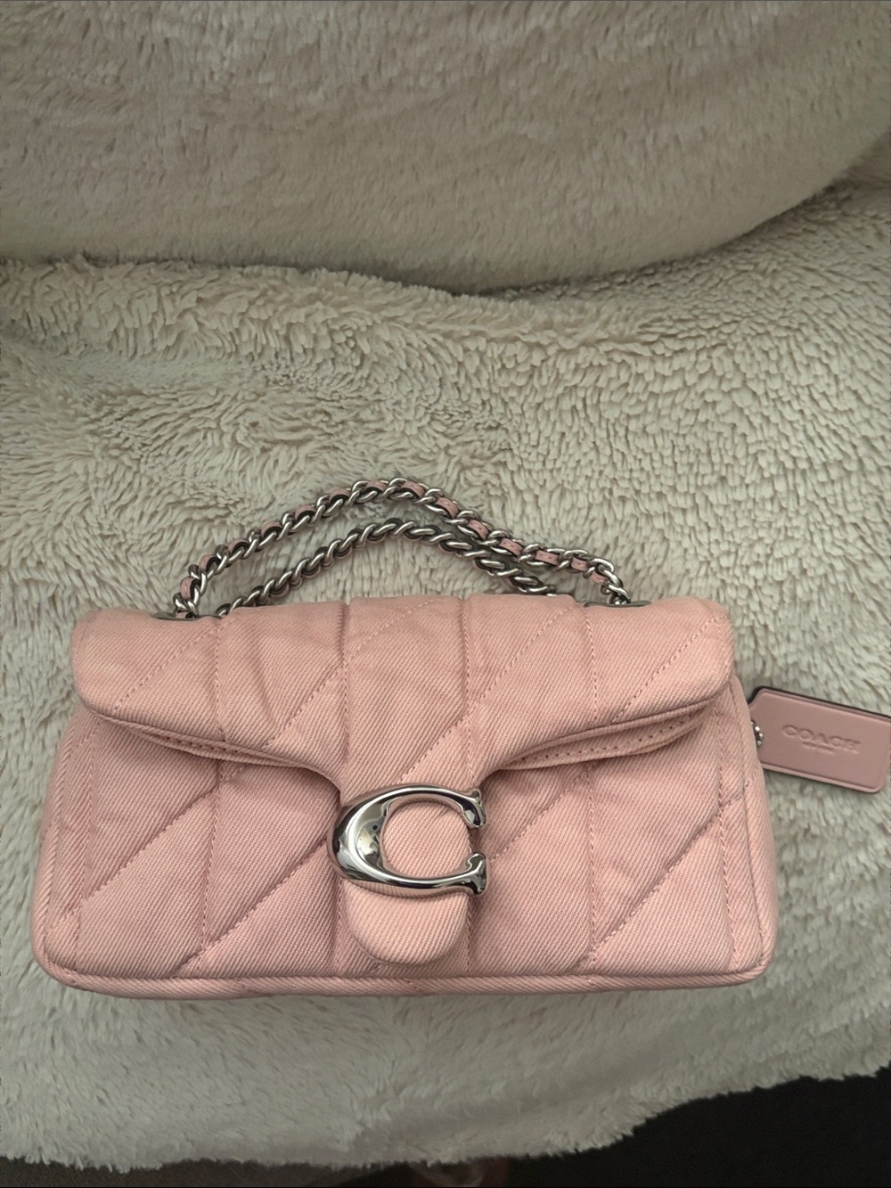 COACH Denim Quilted Tabby 20